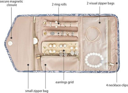 BAGSMART Travel Jewellery Organiser Roll Foldable Jewelry Case - Image 3