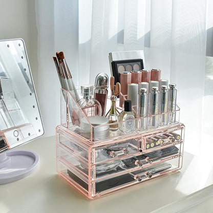Ikee Design Pink Jewelry & Cosmetic Storage Display Boxes Two Pieces Set - Image 7