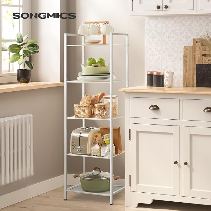 SONGMICS 5-Tier Storage Rack, Bathroom Shelf, Extendable Plant Stand - Image 2