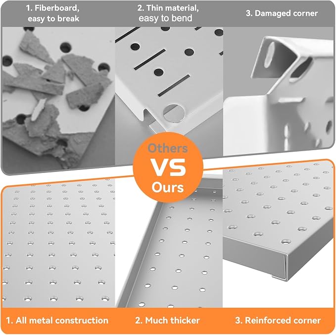 WALMANN Metal Pegboard Panels for Wall Garage Tools Pegboard for Garage - Image 5