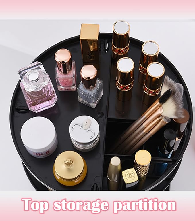 360 Rotating Makeup Organizer, Adjustable Bathroom Makeup Spinning Storage - Image 4