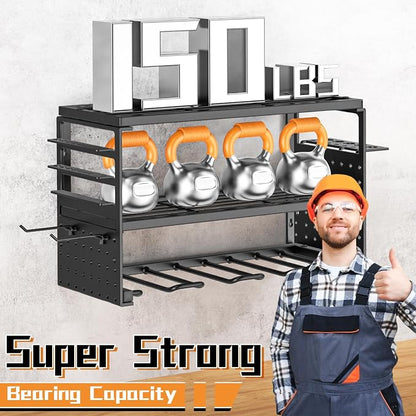 Power Tool Organizer Wall Mount, 150Lbs Load 3 Layer Heavy Duty Metal Tool Shelf - Image 3