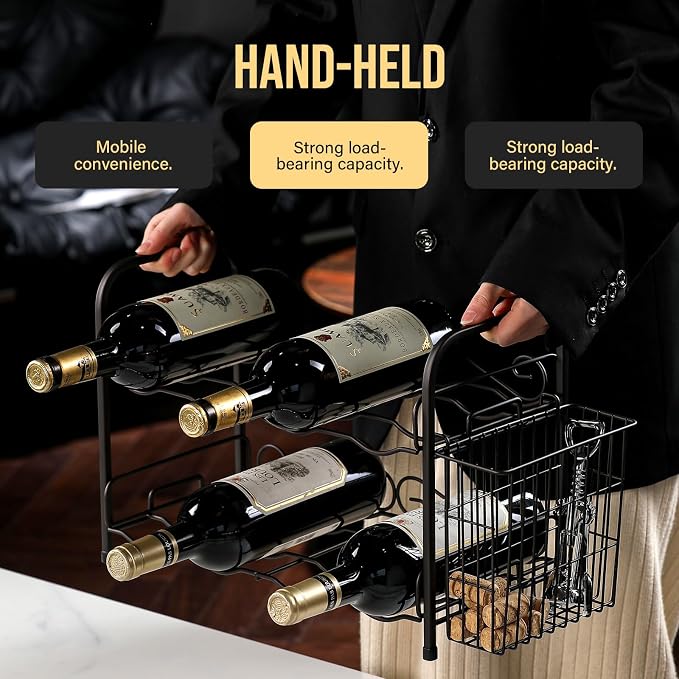 Wine Rack, 2-Tier 8 Bottles Wine Racks - Image 7
