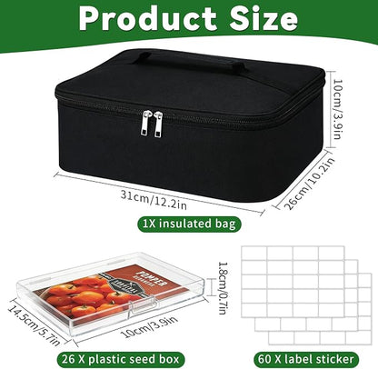 26 Slots Seed Storage Organizer Box, Reusable Oxford Cloth Seeds Storage - Image 2