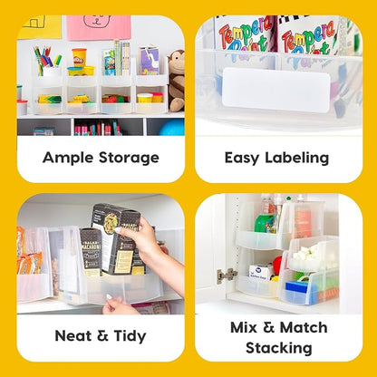 IRIS USA Clear Plastic Stackable Storage Bins, Medium - Image 3