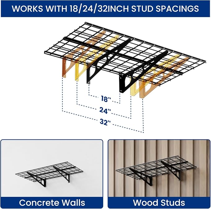 FLEXIMOUNTS 2x4ft Garage Shelving Wall-Mounted, Holds Up to 200 lbs, Garage - Image 6