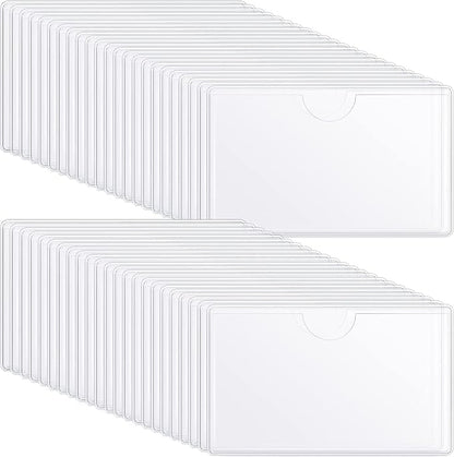Chinco 100 Self Adhesive Pocket Index Card Pockets Index Card Holder Storage by Chinco