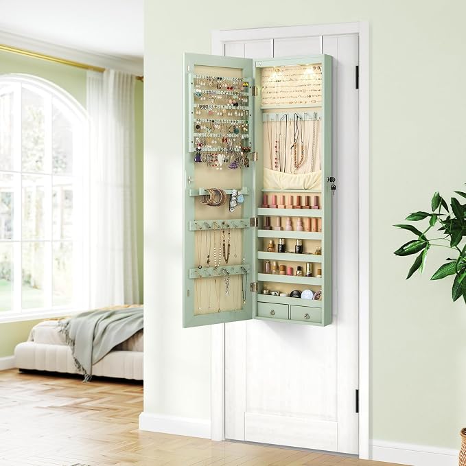 Giantex Wall Door Mounted Jewelry Armoire Cabinet - Image 9