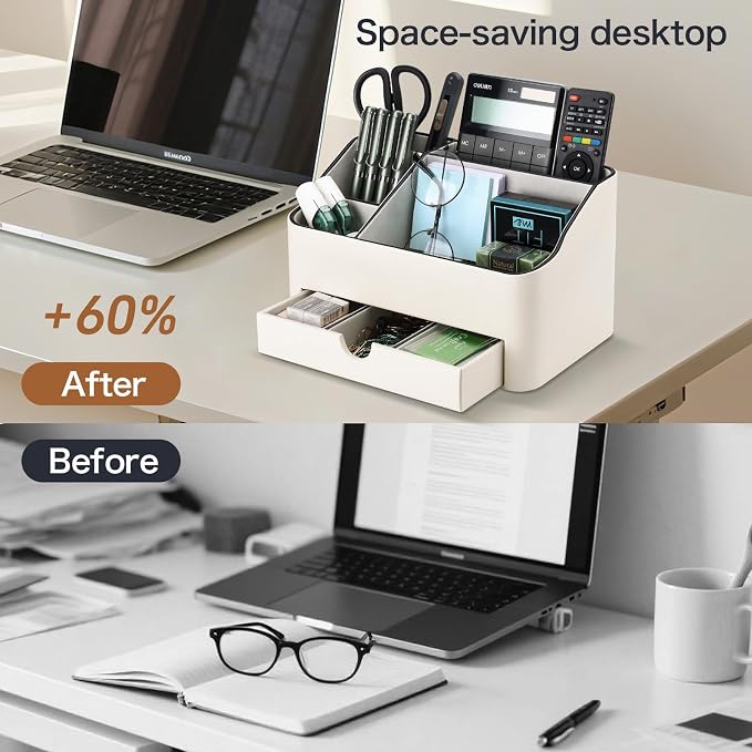 KINGFOM Desk Organizer with Drawer, Desk Organizer and Accessories 5 - Image 9