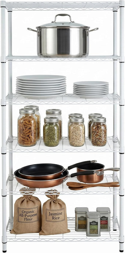 Honey-Can-Do 5-Tier White Wire Shelving Unit, 200 lb/Shelf, 000 lb total in a by Honey-Can-Do