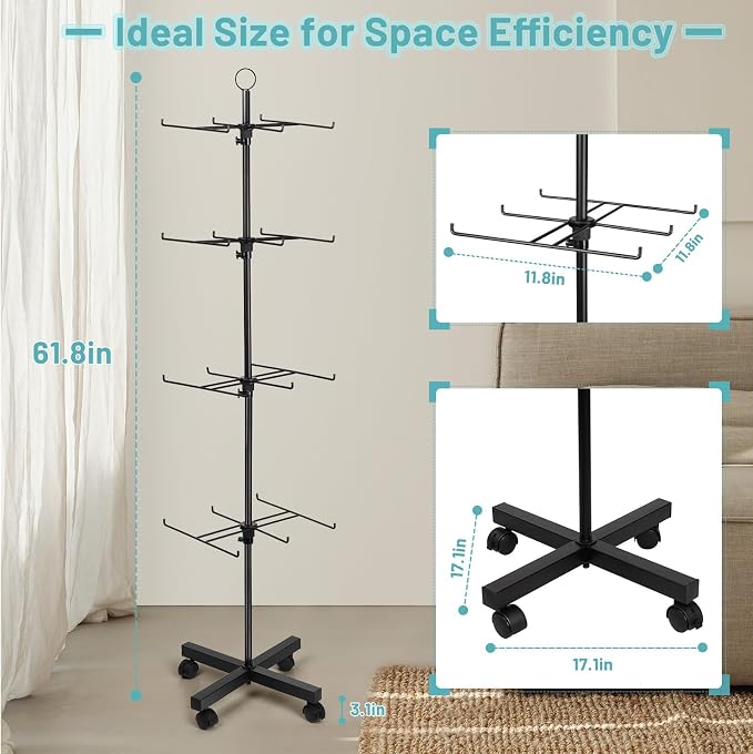 Retail Display Stand Rotating Display Stand 4 Tier Spinning Display Stand - Image 2