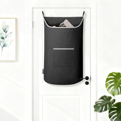 SAVERHO Black Hanging Laundry Hamper Bag, XL Door Hanging Hamper - Image 4