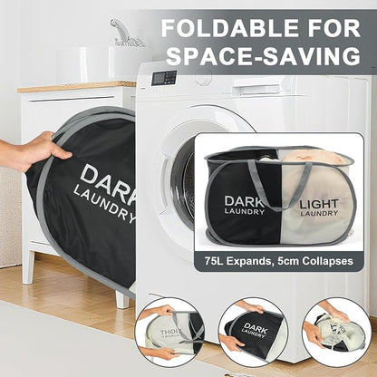 Seefoo Dual Compartment Laundry Hamper - Image 3
