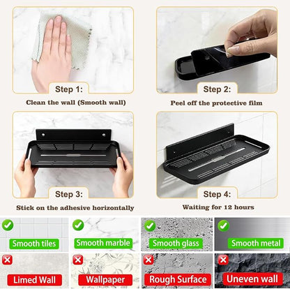 Wall Mounted Floating Shelf, Self Adhesive Shelf, No Drill Adhesive Wall Shelf - Image 7