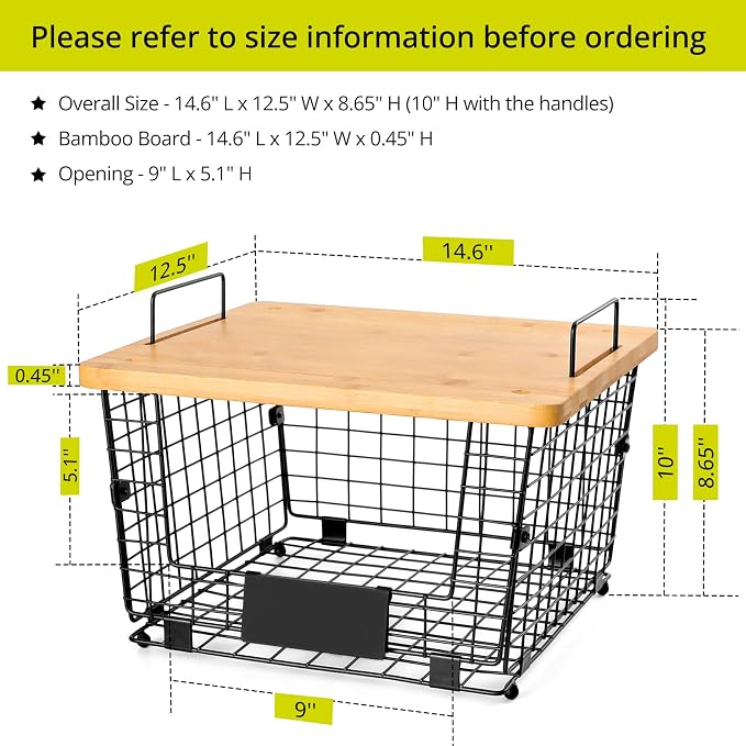 2 Set XXL Stackable Wire Basket - Image 6