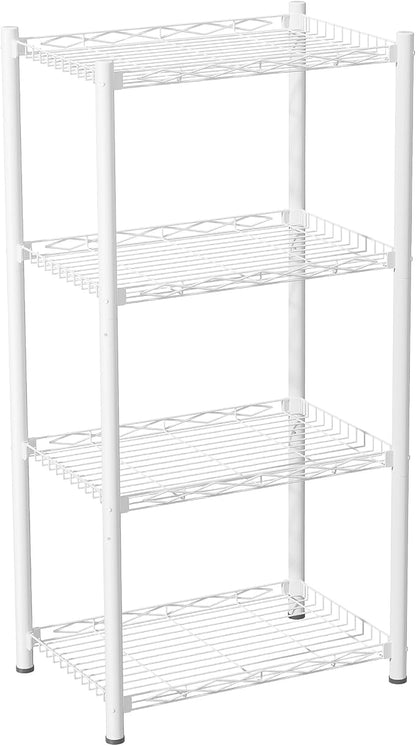 VETALLO 4 Tier Wire White Shelf | Storage Rack, Utility Corner Organizer by Unknown