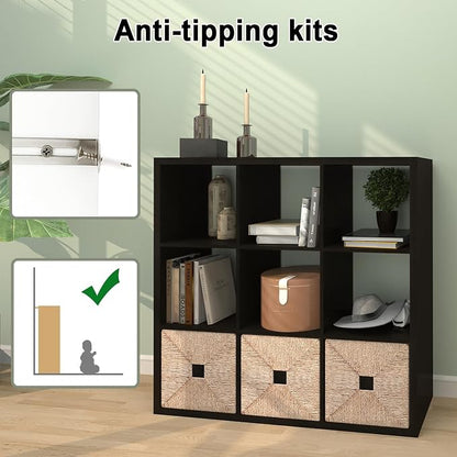 [2026 Wooden Thick Frame 9 Cube Storage Organizer Shelf - Image 5