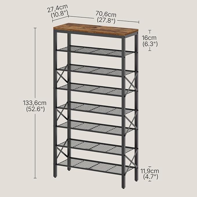 YATINEY 8 Tier Shoe Rack, Shoe Storage Organizer, Large Capacity Shoe Shelf - Image 3