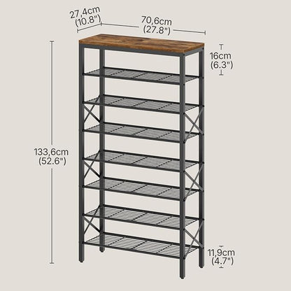 YATINEY 8 Tier Shoe Rack, Shoe Storage Organizer, Large Capacity Shoe Shelf - Image 3