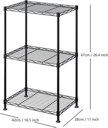FOXHOLE 3-Tier Wire Shelving Rack, Heavy Duty Metal Storage Shelf Unit - Image 3