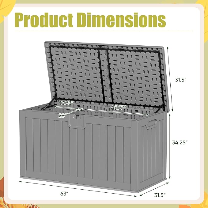 Devoko 240 Gallon Double-Wall Deck Box - Image 6