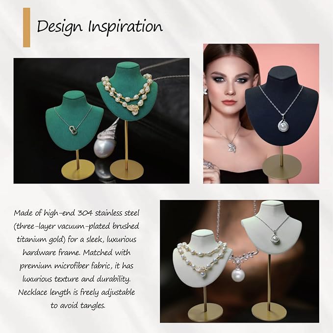 Necklace Display Stand For Selling Velvet Chain Jewelry Bust Holder Organizer - Image 5