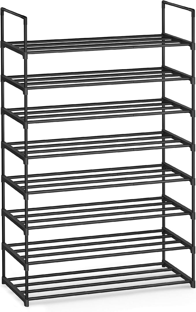 SONGMICS Shoe Rack, 8-Tier Shoe Organizer, Metal Storage Shelf, Upright or by Unknown