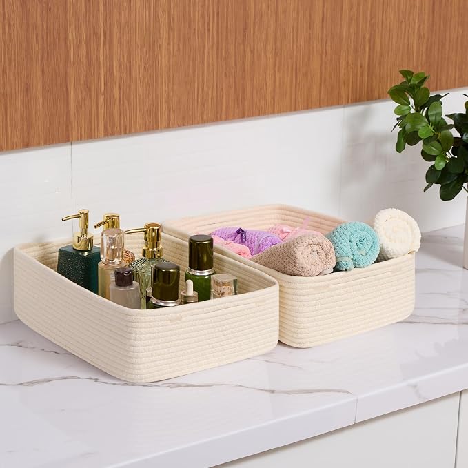 Large Shallow Organizing Baskets 15x11x5.1 Inches - Image 6