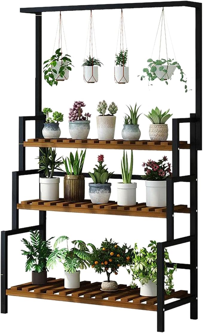 Hanging Plant Stand, 3-Tier Planter Shelves Flower Pot Organizer Rack, 68 Inch by TFCFL