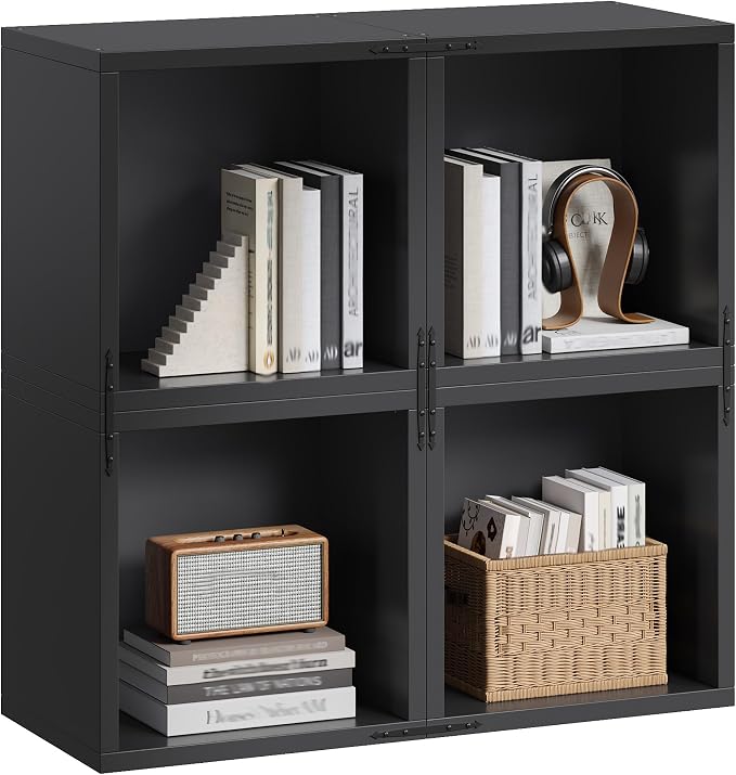 Homkdom 4 Cube Storage Organizer, DIY Book Shelf by ElevateYourHome%EF%BC%8CEnhanceEver