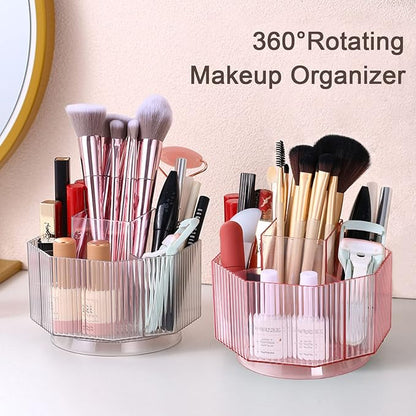 LINFIDITE 360°Rotating Makeup Brush Holder Cosmetic Display Case Clear Makeup - Image 8