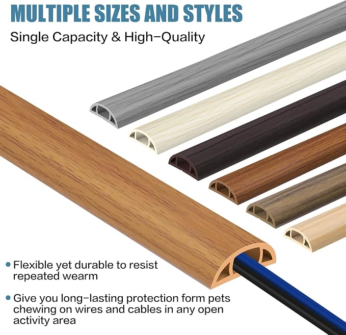 Floor Cord Covers for Wires 3.3FT Cable Hider Wire Cover Self Adhesive Cord - Image 6