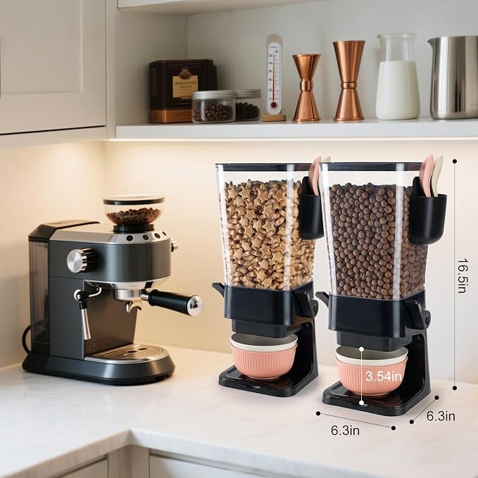Cereal Dispenser Countertop Black 2 Pack - Image 3