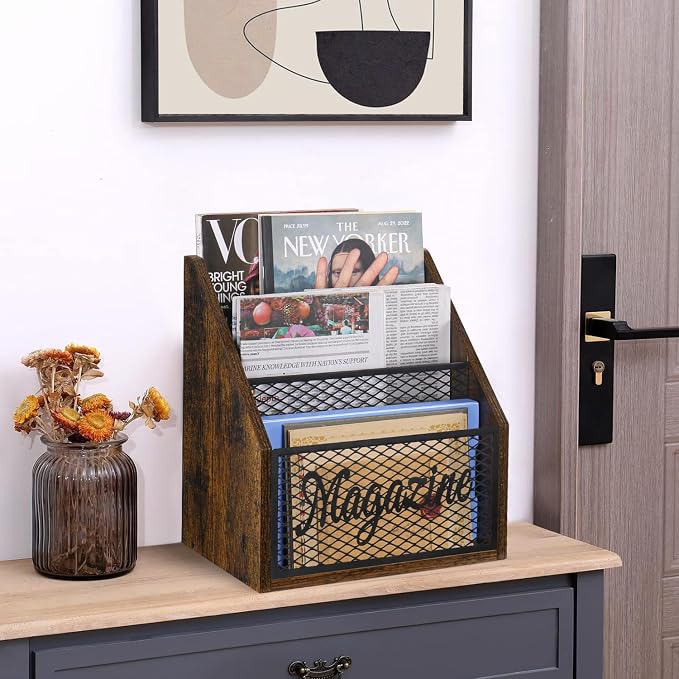 YINMIT Magazine Holder, Stepped 3 Tier Magazine Rack Floor, Magazine Storage - Image 5