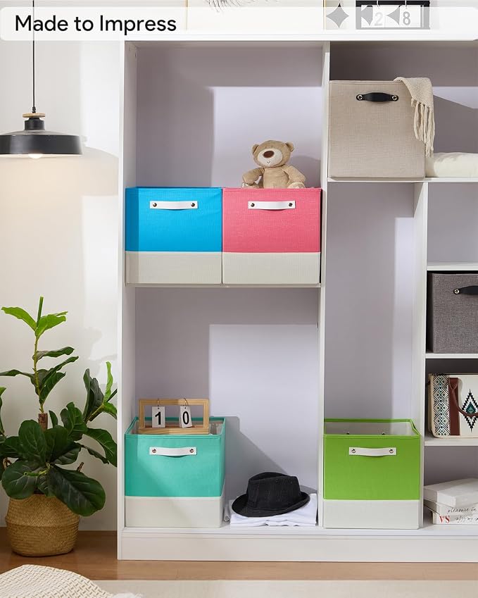 Storage Cube Bins | 7.7 oz/yd² Fabric Cubby Organizer Baskets - Image 7