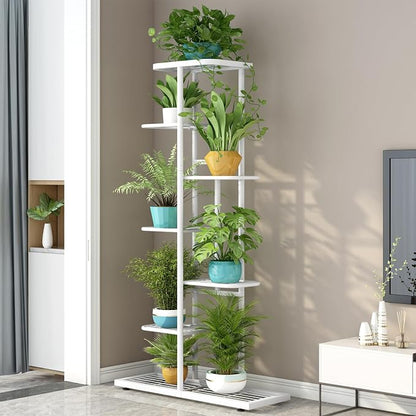 LINZINAR Plant Stand Metal 7 Tier 8 Potted Multiple Flower Pot Holder Shelf - Image 2