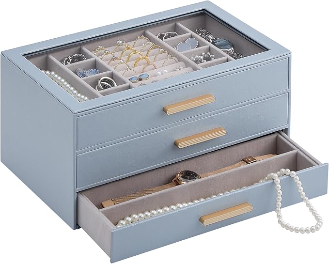 Lolalet Jewelry Box Organizer, 3-Layer Jewelry Organizers and Storage Case by Lolalet