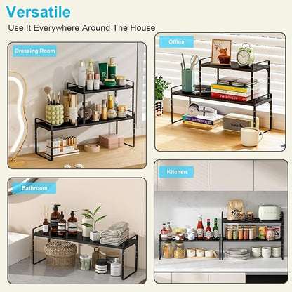 15.5 to 25.5 Inch Kitchen Cabinet Shelf Organizers, Adjustable Kitchen Counter - Image 9