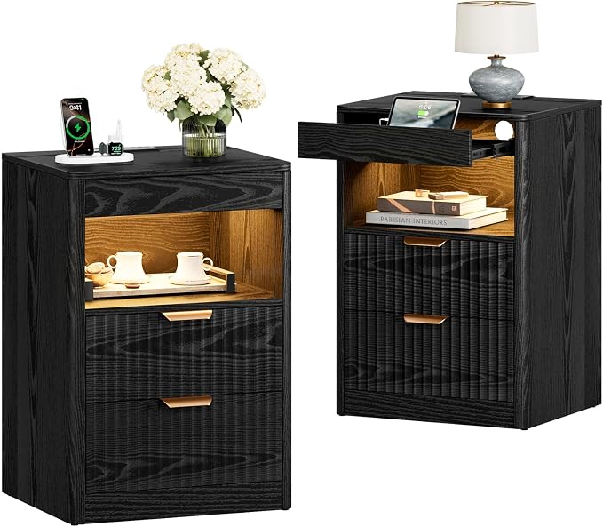 REAHOME Fluted Nightstand Set of 2 - Image 7