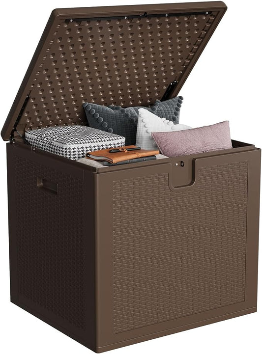 IDEALHOUSE 80 Gallon Resin Deck Box, Waterproof Outdoor Storage Box by IDEALHOUSE