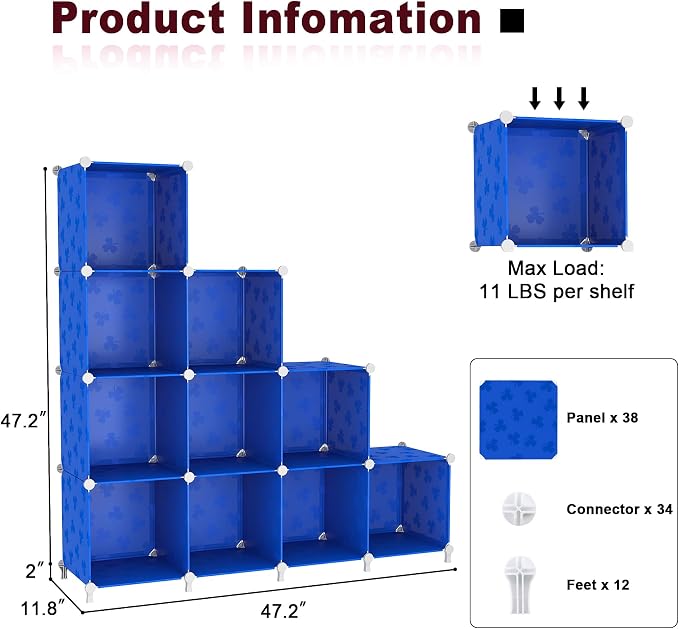UNKU 10 Cube Storage Organizer, Closet Organizer Storage Shelves, Clothes - Image 3