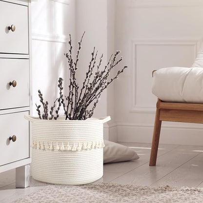 danpinera Baskets for Organizing, 3 Pack White Storage Baskets for Shelves - Image 5