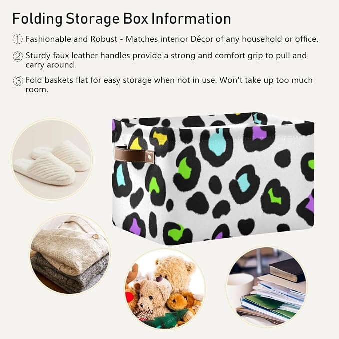 ZAZYXTJ Leopard PrintStorage Basket - Image 5