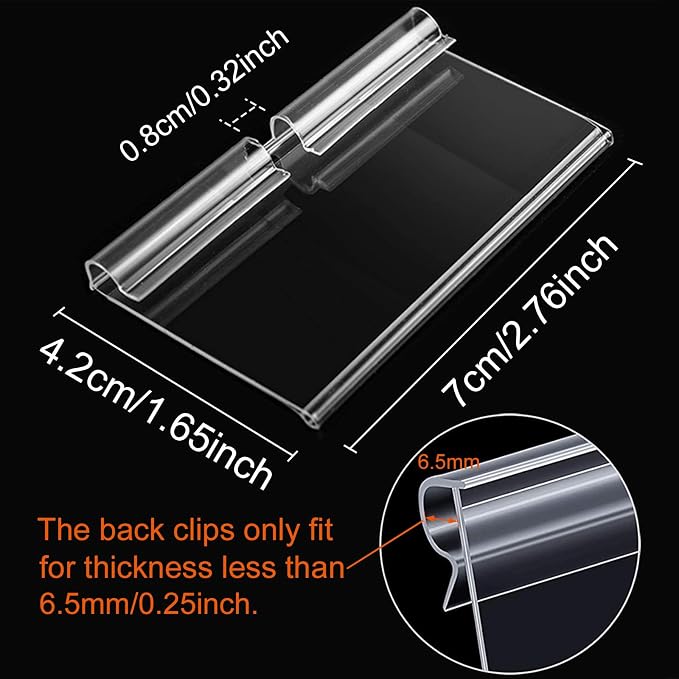 50PCS Basket Bin Labels Clip On, ChanQnTon Clear Plastic Label Holders - Image 2