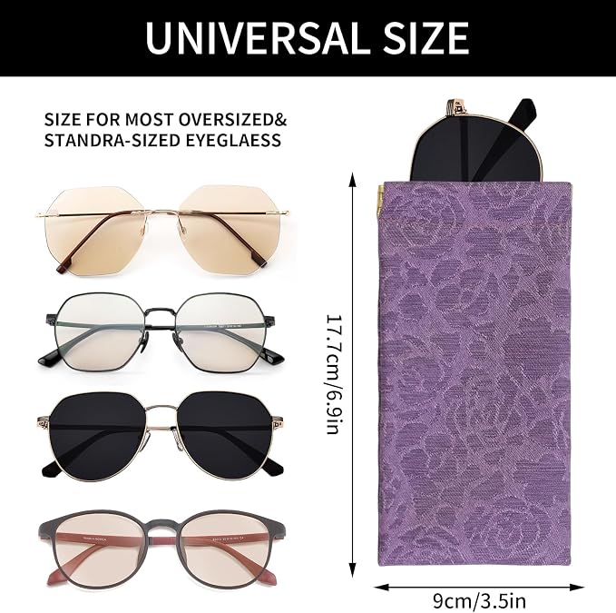 Double Eyeglass Case Soft Dual Glasses Case - Image 2