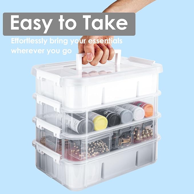 CraftGenes Sewing Storage Organizer, 4-Tier 10 Qt Box - Image 5