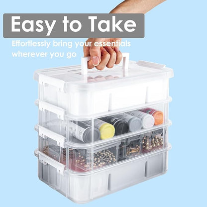 CraftGenes Sewing Storage Organizer, 4-Tier 10 Qt Box - Image 5