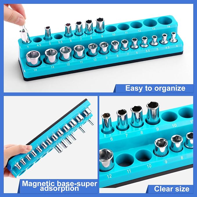 12 Pcs Magnetic Socket Organizer Set Compatible - Image 3