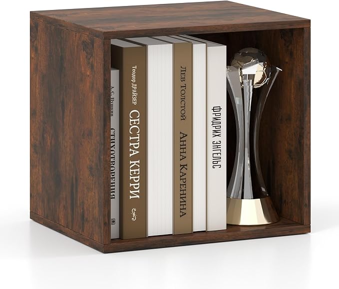 Giantex Cubby Bookcase, Stackable Cube Storage Organizer w/Open Bookshelf by Giantex