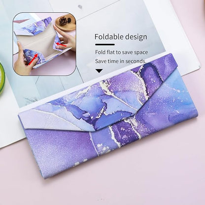 Foldable Glasses Case, Magnetic PU Leahter Sunglasses Case, Cute Hard Shell - Image 3